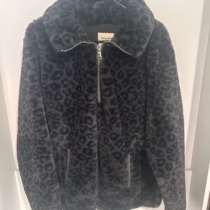 Abercrombie & Fitch Charcoal Fleece Jacket womens L